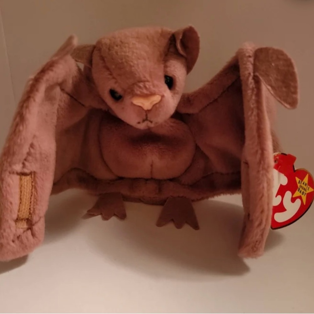 Ty Beanie Babies Batty Brown the Bat Plush RARE Toy With Tag